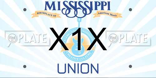 X1X Mississippi License Plate
