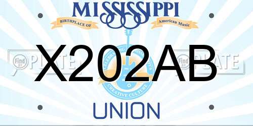 X202AB Mississippi License Plate