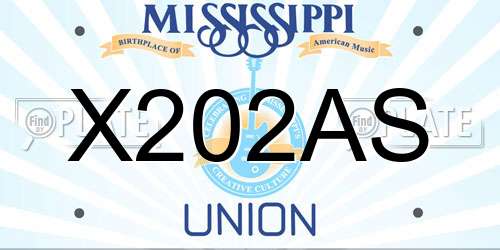 X202AS Mississippi License Plate