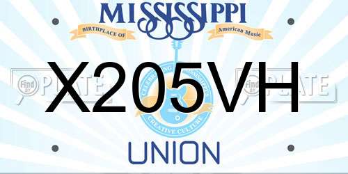 X205VH Mississippi License Plate