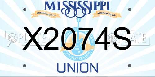 X2074S Mississippi License Plate