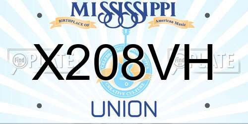 X208VH Mississippi License Plate