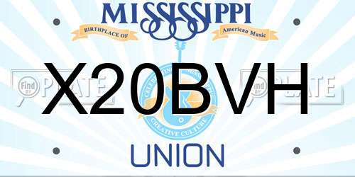 X20BVH Mississippi License Plate