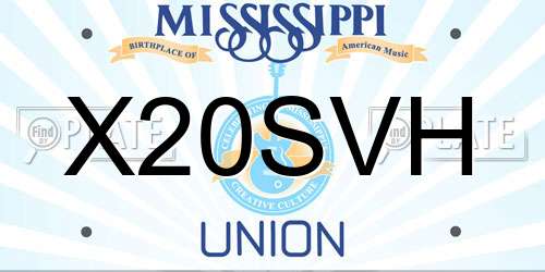 X20SVH Mississippi License Plate