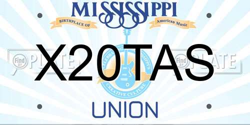 X20TAS Mississippi License Plate