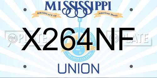 X264NF Mississippi License Plate