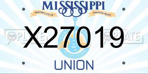 X27019 Mississippi License Plate