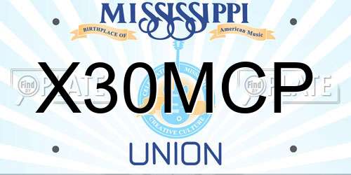 X30MCP Mississippi License Plate