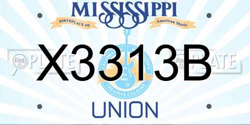 X3313B Mississippi License Plate