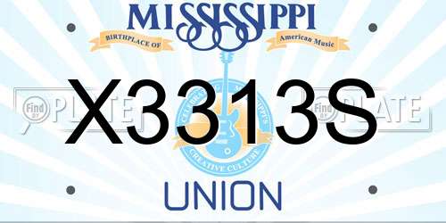 X3313S Mississippi License Plate