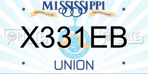 X331EB Mississippi License Plate