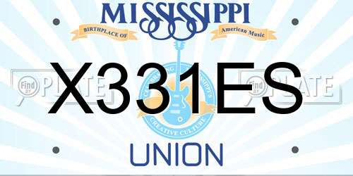 X331ES Mississippi License Plate
