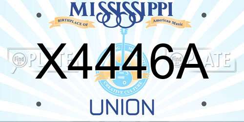 X4446A Mississippi License Plate
