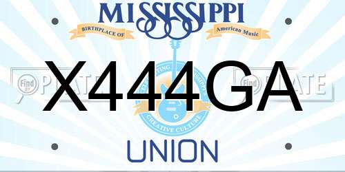 X444GA Mississippi License Plate