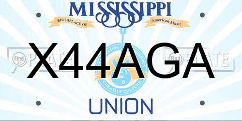 X44AGA Mississippi License Plate