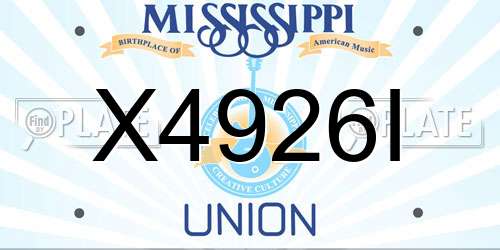 X4926I Mississippi License Plate