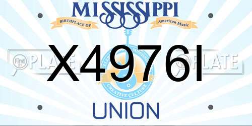 X4976I Mississippi License Plate