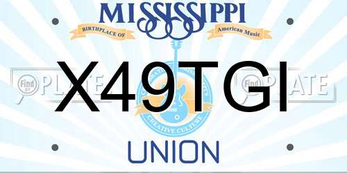 X49TGI Mississippi License Plate