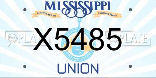 X5485 Mississippi License Plate