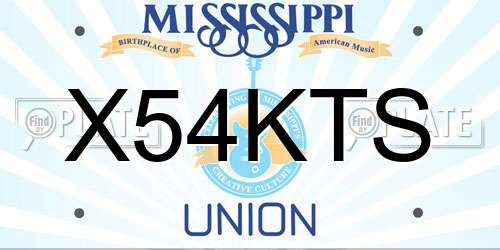 X54KTS Mississippi License Plate