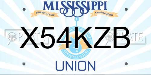 X54KZB Mississippi License Plate