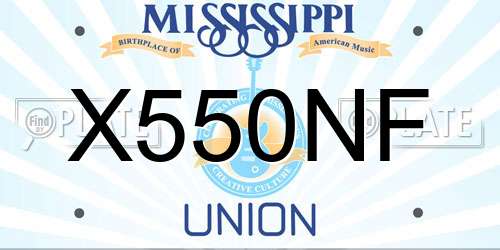 X550NF Mississippi License Plate