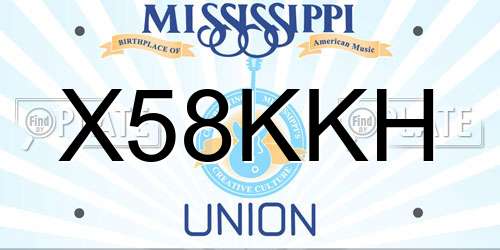 X58KKH Mississippi License Plate