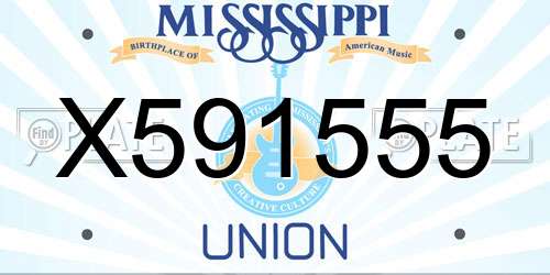 X591555 Mississippi License Plate