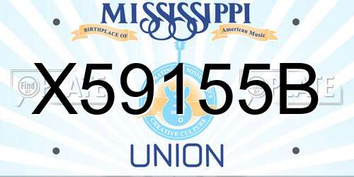 X59155B Mississippi License Plate