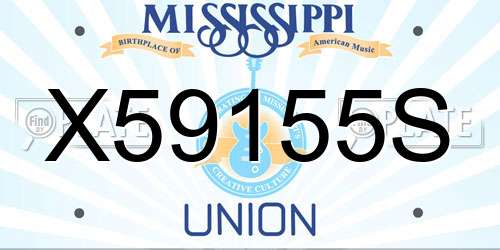 X59155S Mississippi License Plate