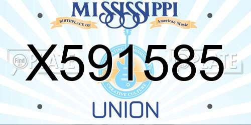 X591585 Mississippi License Plate