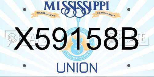 X59158B Mississippi License Plate
