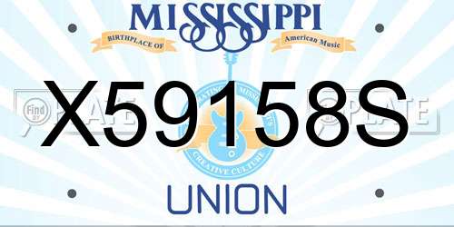 X59158S Mississippi License Plate