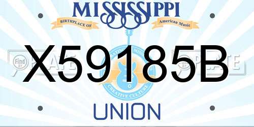 X59185B Mississippi License Plate