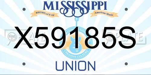 X59185S Mississippi License Plate