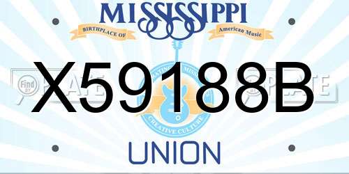 X59188B Mississippi License Plate