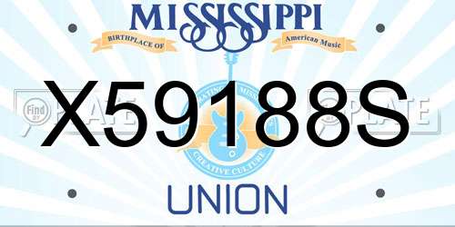 X59188S Mississippi License Plate