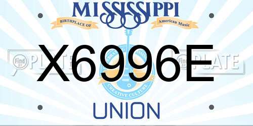 X6996E Mississippi License Plate