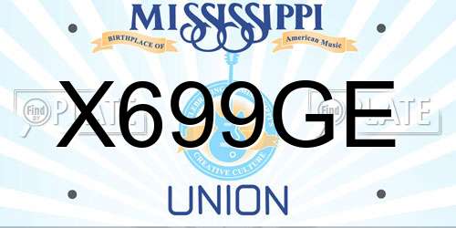 X699GE Mississippi License Plate