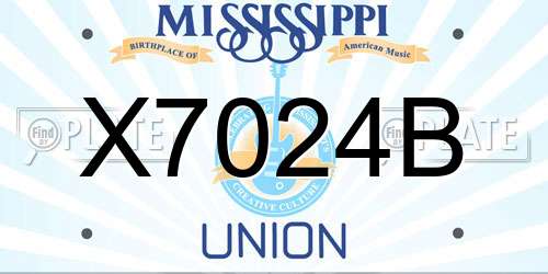 X7024B Mississippi License Plate