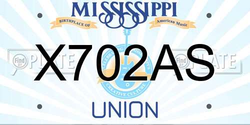 X702AS Mississippi License Plate