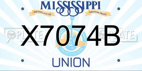X7074B Mississippi License Plate