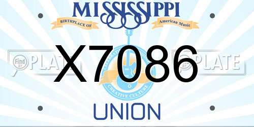 X7086 Mississippi License Plate