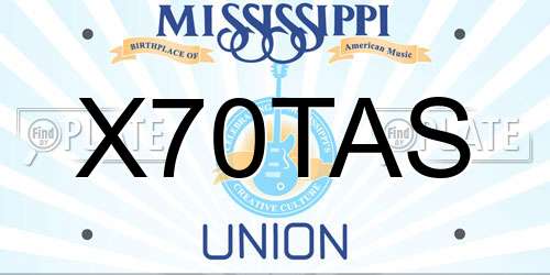 X70TAS Mississippi License Plate