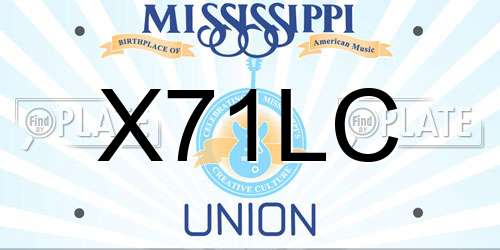 X71LC Mississippi License Plate