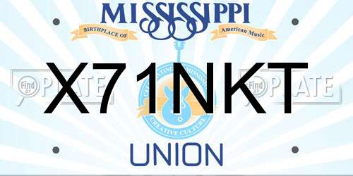 X71NKT Mississippi License Plate