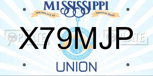 X79MJP Mississippi License Plate