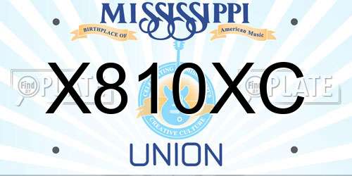 X810XC Mississippi License Plate