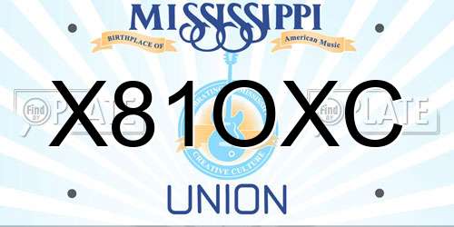 X81OXC Mississippi License Plate