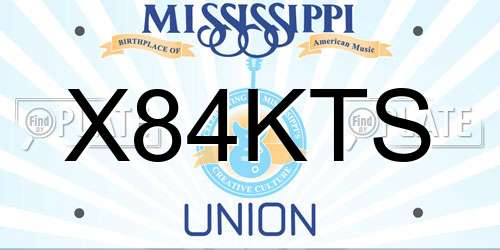 X84KTS Mississippi License Plate